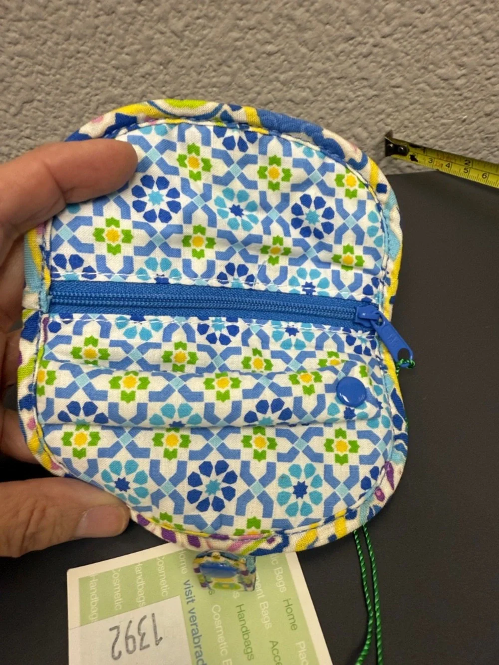 Vera Bradley Blue Multi Quilted Cosmetic Pouch